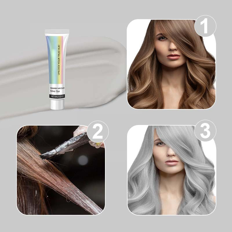 Βαφή μαλλιών 2 σε 1 Natural Essence Extract Silver Hair Dye