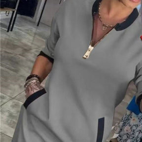 Γυναικών Trendy Casual V Neck 3/4 φόρεμα μανίκι